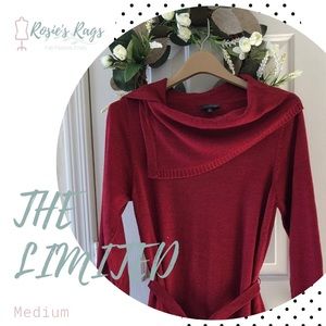 The Limited Belted Cowl Neck Sweater Dress
